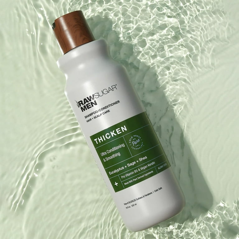 シャンプー sugar Raw Sugar Men's 2-in-1 Eucalyptus + Sage + Shea Thicken Shampoo