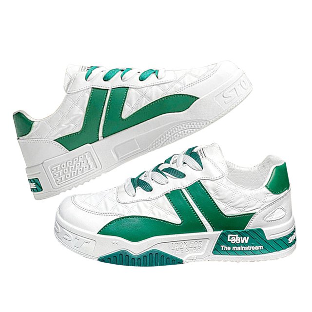 Zapatos Casuales Hombre Antideslizante Cuero PU Dos Tonos para Viajes al Aire Libre (39) Verde