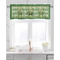 thumbnail image 2 of Green Lattice Linen Curtain Valance for Bedroom/Bathroom/Kitchen/Office/Living/Dining Room Windows, St. Patrick's Day Spring Vase Floral Leaves Rod Pocket Topper Decorative Cafe Drapes Panel 54"x18", 2 of 6