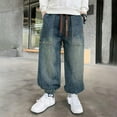 thumbnail image 2 of KVPLBQFD Jeans Amples Pantalons Jogger Garçons Pantalons Rouges Taille 5t Vêtements Garçons Preppy Vêtements Préadolescent Vêtements Nouveau-Né Garçon, Bleu 13-14 Ans, 2 of 6