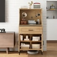 thumbnail image 4 of Gymax Armoire de Bar à Café avec Panneau Perforé, Tiroir de Rangement et Tablette Réglable, Buffet Bahut, 4 of 10