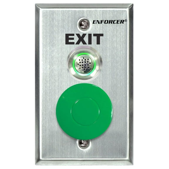 Seco-Larm Enforcer Request-To-Exit Plate with Status LED & Adjustable Buzzer (SD-7217-GSBQ)