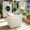 thumbnail image 6 of Collapsible Laundry Basket with Handles - Foldable Plastic Storage Bin for Dirty Clothes, Towels, and Bedding - Perfect for Home, Bathroom, Bedroom & Laundry Room - Space-Saving Organizer White, 6 of 6