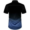 thumbnail image 5 of S-5X Plus Size Satin Shirts for Men Big & Tall Short Sleeve Silk Tshirts Shirt Mens Trendy Gradient Printed Button-Down Collared Party Tees Tops, 5 of 8