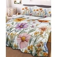 thumbnail image 3 of Quilts Twin XL Size, Spring Floral Soft Comforter Bedding Set for Bed, Yellow Pink Flowers Pastoral Lightweight Quilted Bedspread with Pillow Cover(2 Pieces) for All Season, 68x98 Inch, 3 of 6