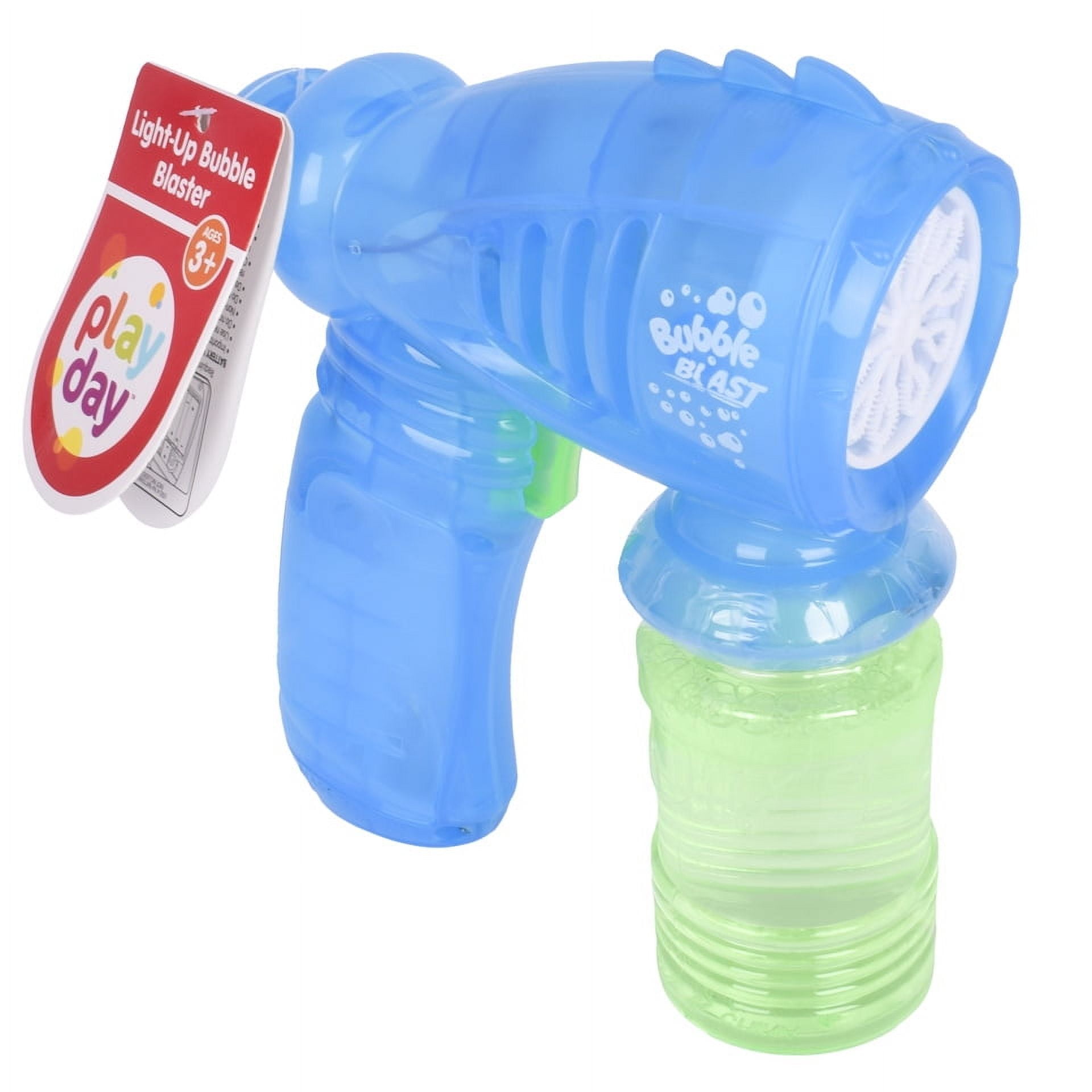 Play Day Light up Bubble Blaster - Blue, 4 fl oz Solution, Children Ages 3+