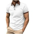 thumbnail image 2 of POTETI Mens Polo Shirt Casual Short Sleeve Collared Shirts Solid Relaxed Fit Summer Tops, 2 of 6