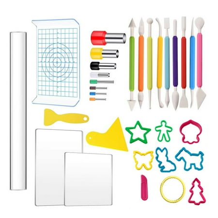 

BYDOT Polymer Clay Cutters Set of 32 DIY Handmade Clay Polymer Kit Supplies