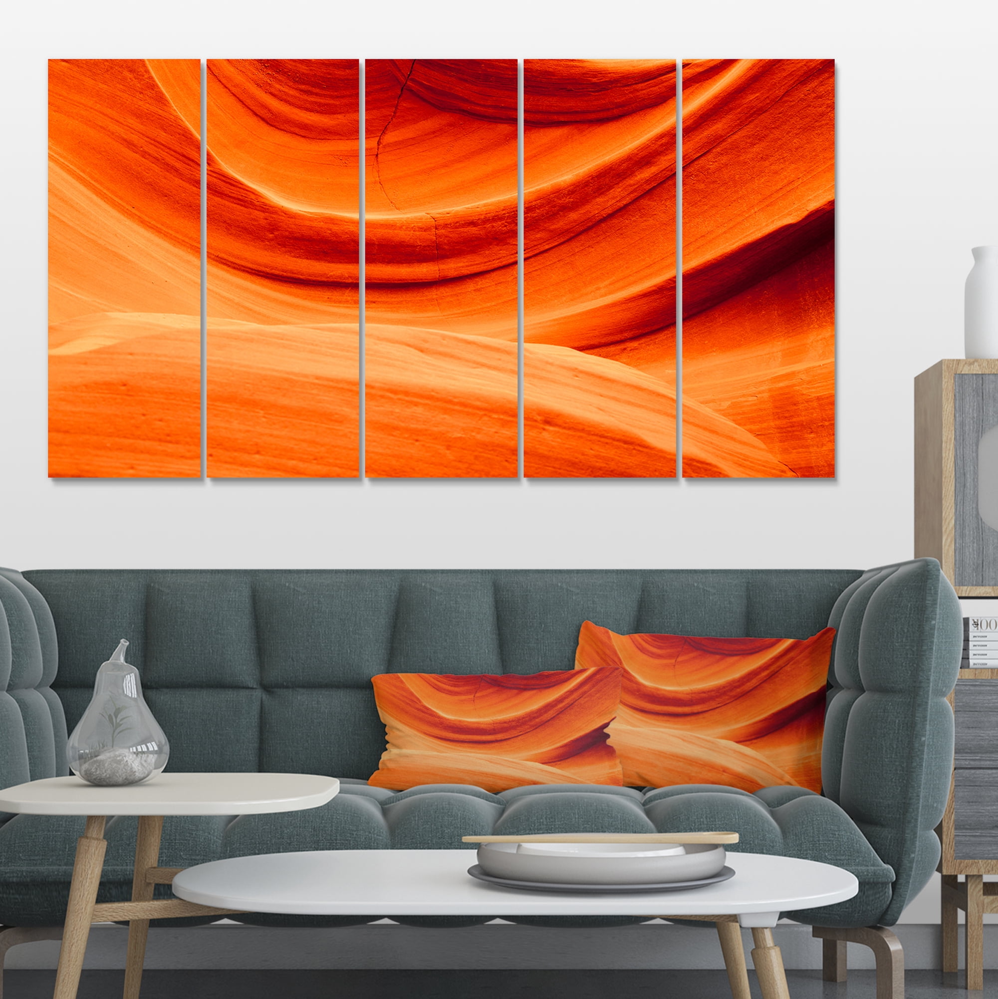 Designart 'Antelope Canyon Orange Wall ' Landscape Photography Canvas Print