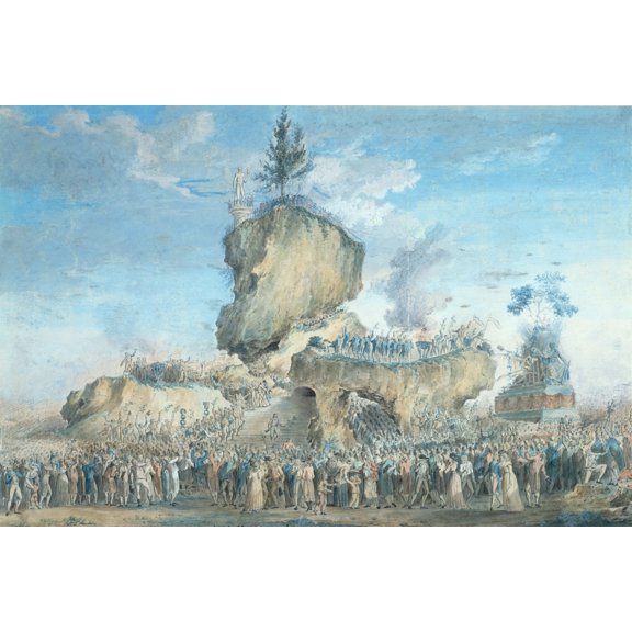 24x36 gallery poster, Robespierre, Stage of the Festival of the Supreme Being constructed by Maurice Duplay, French Revolution