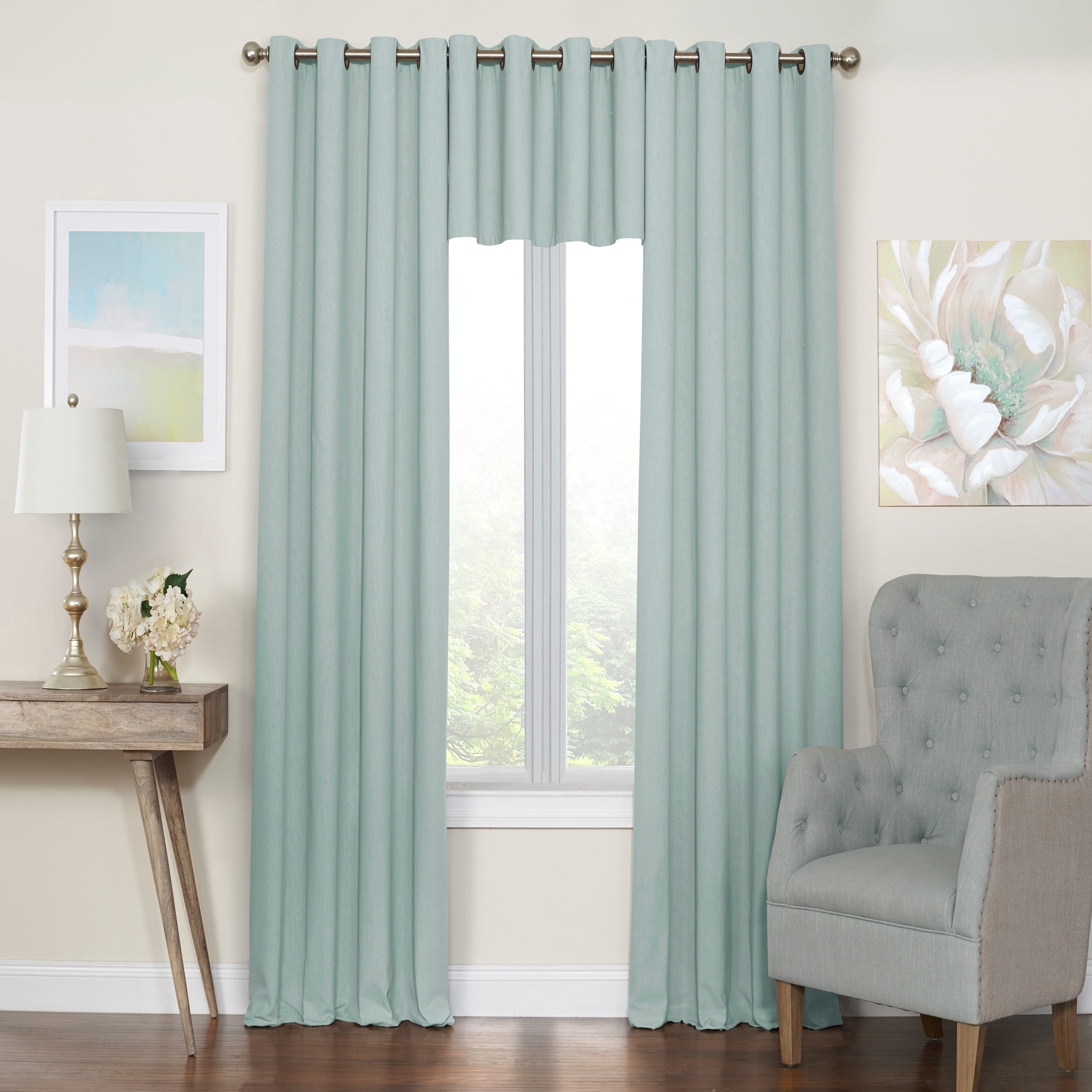 Eclipse Nadya Solid Room Darkening Grommet Valance
