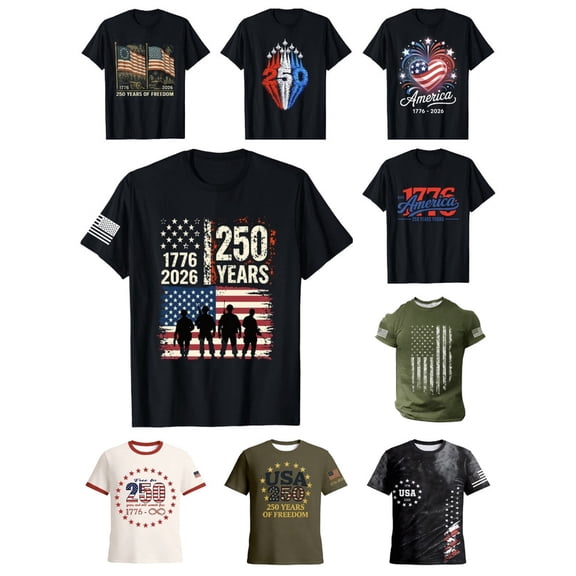 USA T-Shirt Women & Men - American Flag Short Sleeve, 250th Anniversary Patriotic Independent Hoodie Style Tee, America Long Sleeve Shirt & Unisex Apparel