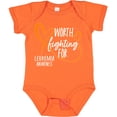 thumbnail image 3 of Inktastic Worth Fighting for Leukemia Awareness Orange Heart Boys or Girls Baby Bodysuit, 3 of 5