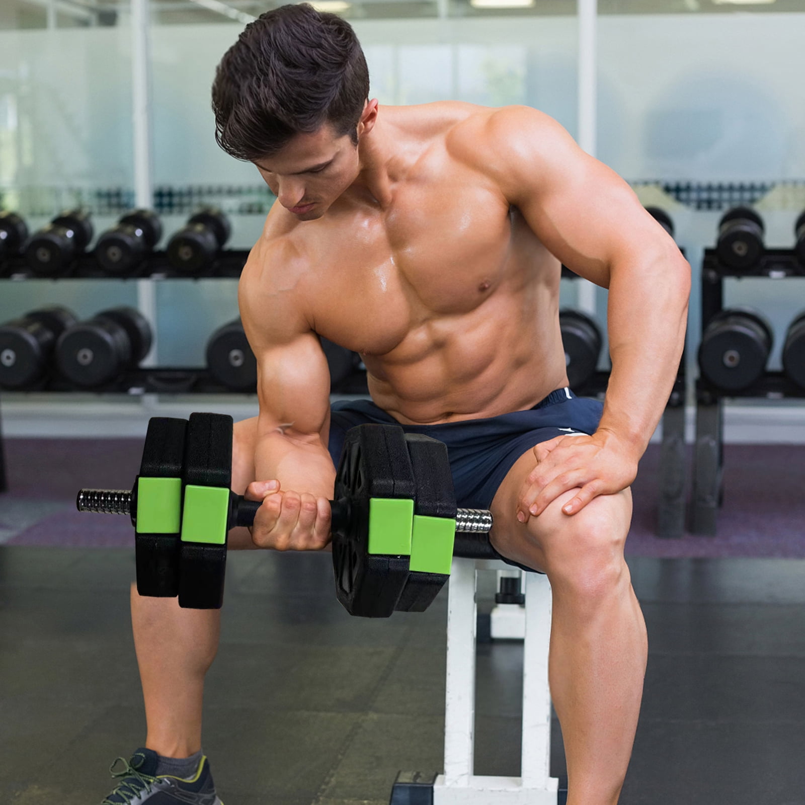 Dumbbell Weights Set Adjustable, 30 Lbs Adjustable Weight Set With Iron Handle and Non-Slip Handle Grip for Home Gym