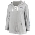 thumbnail image 2 of Women's Fanatics Heathered Gray Seattle Seahawks Plus Size Lace-Up Pullover Hoodie, 2 of 3