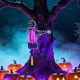 thumbnail image 5 of Halloween Decorations Outdoor Crashing Witch 44 Inch Flying Crashed Witches Hanging into Tree Halloween Decor for Yard Garden Porch Patio, 5 of 8