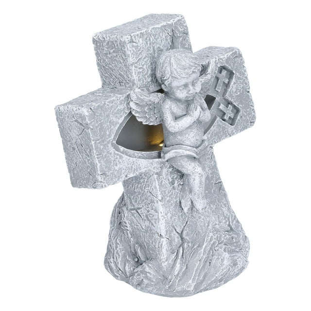 Estatua de ángel Diseño hueco Aspecto lindo Escultura de natividad ligera de resina respetuosa con el medio ambiente para regalos de decoración (SCS-RC083-B)