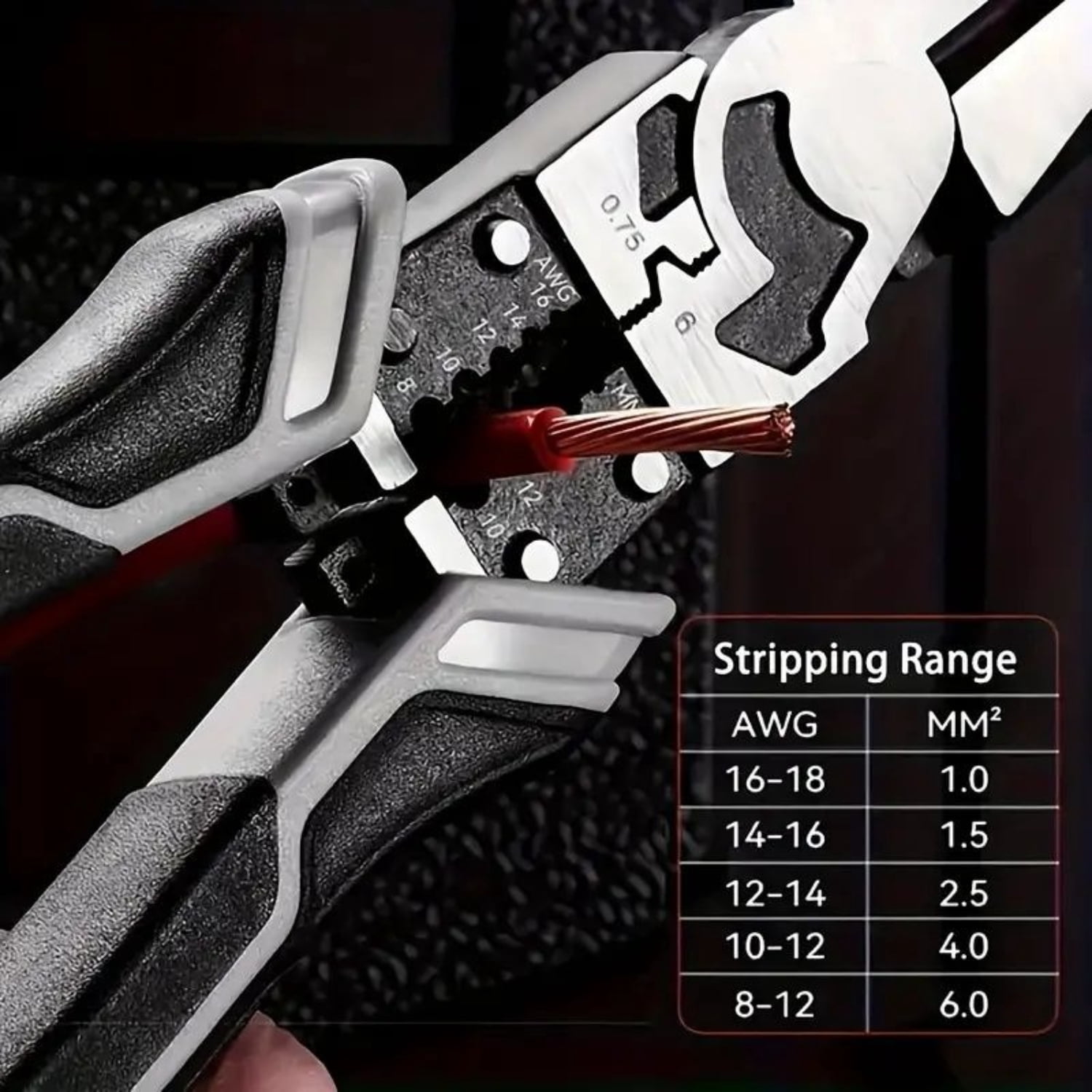 5-in-1 Multifunctional Tiger Pliers Industrial Grade Automatic Wire Stripper Cutter with PVC Handle