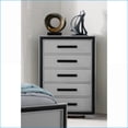 thumbnail image 5 of Chests & Wardrobes, Adelaide Grey & Black 5-Drawer Chest with Silver Finish | Black | Solid Wood+MDF, 5 of 5