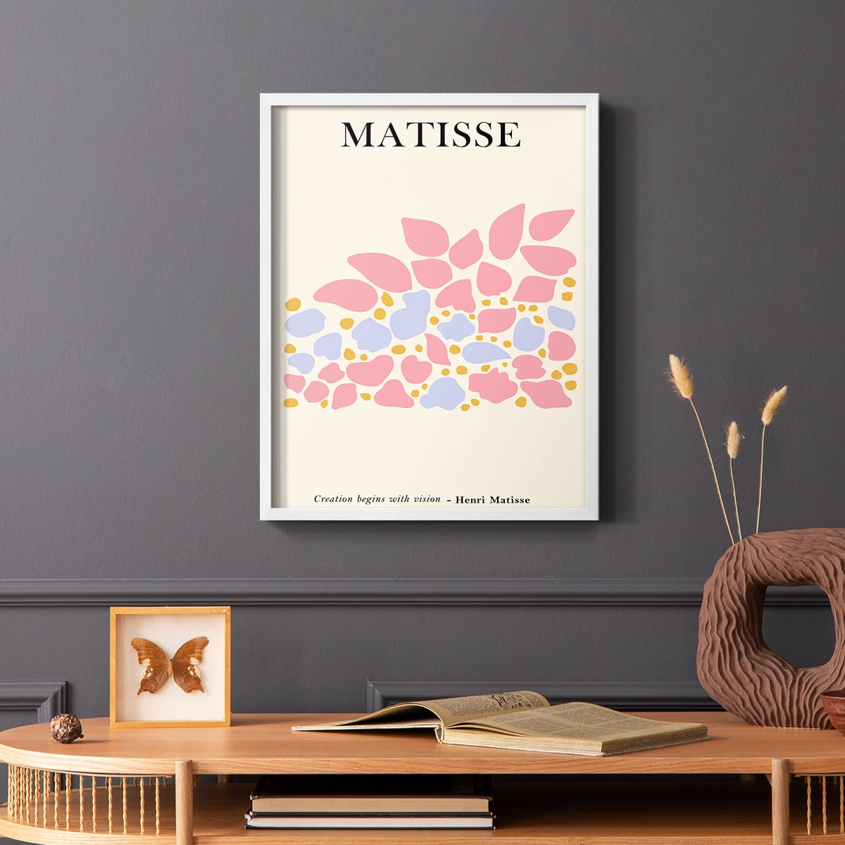 Matisse CDLXXXII in White Solid Wood Framed Print No Nail Hanging
