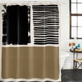 thumbnail image 2 of Brown Black Shower Curtain, Waterproof Shower Curtains for Bathroom, Farmhouse Striped Modern Abstract Art Washable Fabric Bathtub Curtain Set Bath Decor with 12 Hooks Standard 72"x72", 2 of 8