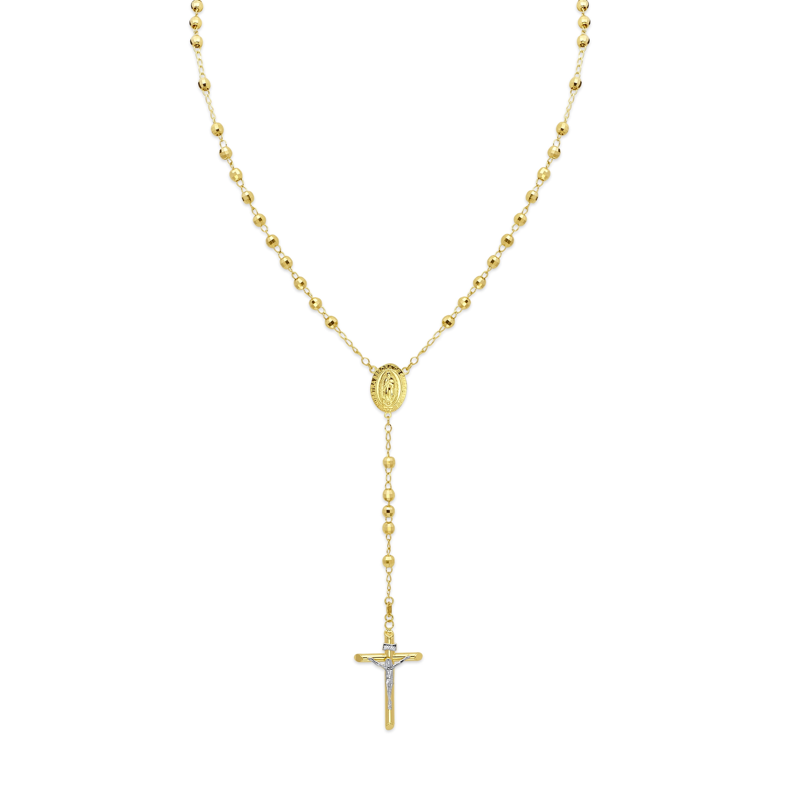 14k Yellow Gold Rosary Necklace 