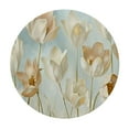 thumbnail image 2 of JEUXUS Table Cloth Round Tulip White Flower Floral Print White, 2 of 7