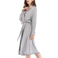 thumbnail image 4 of JGTDBPO Robes For Women Classic Solid Color Premium Cotton Warm Night Gown Bathrobe Luxury Soft Thick And Fleece Plush Long Terry Cloth Household Sashes Loungewear Clothes Bathrobe Long Pajamas, 4 of 7