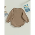 thumbnail image 4 of Cenuakty Baby Girls Boys Sweatshirts Rompers Solid Color Crew Neck Long Sleeve Toddler Jumpsuits Fall Clothes Infant Bodysuits, 4 of 8