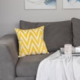 thumbnail image 5 of 18''x18'' Embroidered Boho Cotton Throw Pillow Set of 2 Decorative Square Pillow Cover, Chevron/Zig Zag, Yellow/White, 5 of 5