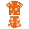 thumbnail image 4 of 2024 primavera y verano Denim Tears Kanye's mismo estilo espuma kapok calle alta pantalones cortos sueltos para hombres y mujeresPantalones cortos D237-naranja, 4 of 5
