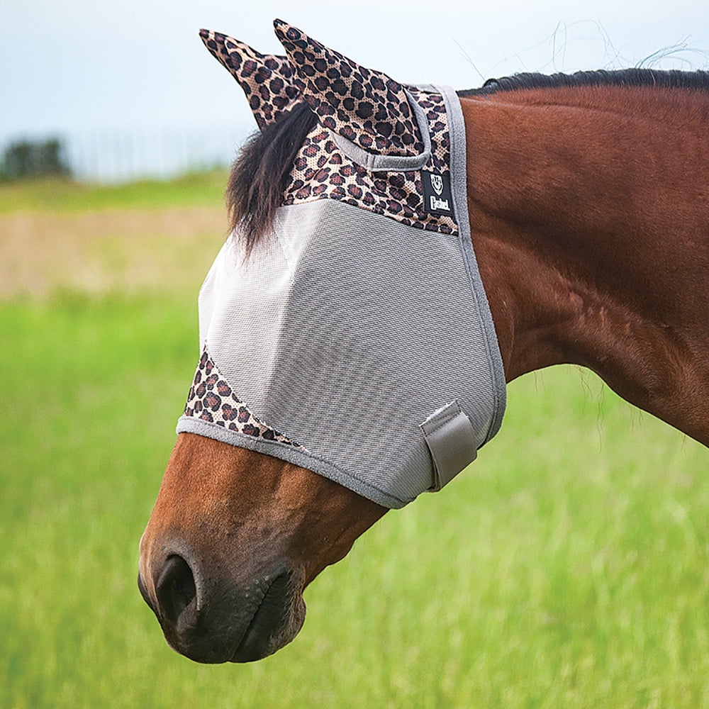 Cashel Crusader Fly Mask Leopard: Ultimate Horse Eye & Face Protection Standard with Ears / Horse