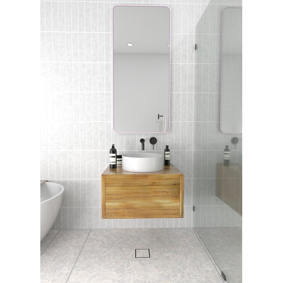 Trinity 48 in. x 22 in. Square Radius Mirror