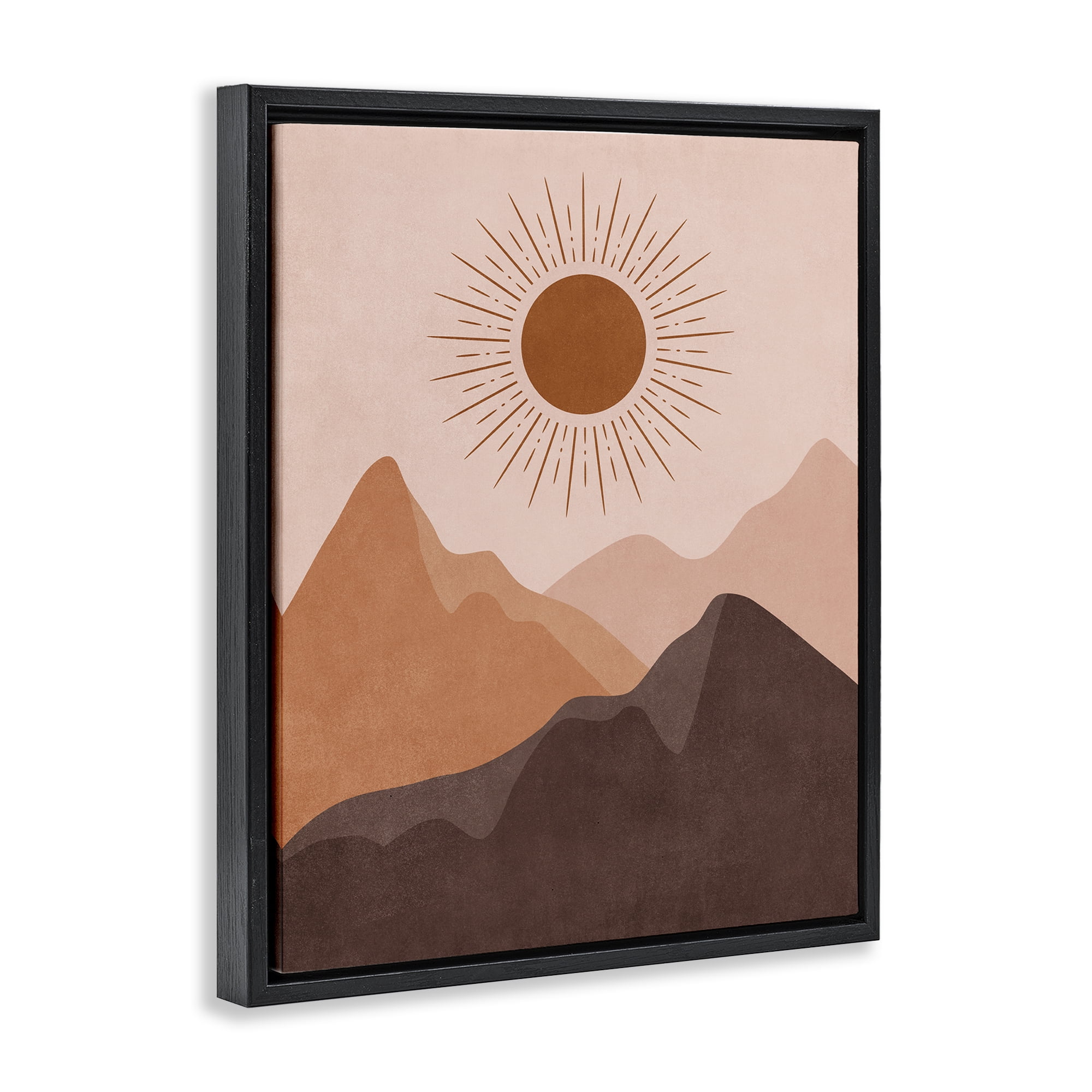 Stupell Industries Rust Boho Mountains Landscape & Nature Painting Black Floater Framed Canvas Art Print Wall Art, 25 x 31