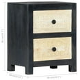 thumbnail image 6 of vidaXL Hand Carved Bedside Cabinet Gray 15.7"x11.8"x19.7" Solid Mango Wood, 6 of 12