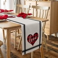 thumbnail image 3 of Valentine''s Day Luxury Table Runners 90 Inches Long, Valentine Red Love Heart Simple Black Line Cotton-Linen Table Runner 13.8x90, Dresser Scarves Durable Washable Tablecloth Modern Decor, Washable, 3 of 7