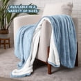 thumbnail image 3 of Bare Home Plush Sherpa Bed Blanket - Fluffy & Soft - Reversible - Lightweight - Twin/Twin XL, Light Blue, 3 of 10