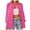 Hot Pink, variant on Summer Tops for Women Long Sleeve Shirt Turndown Cardigan Top Solid Loose Casual Summer Shirts for Women Hot Pink L