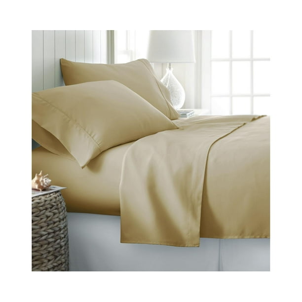 Becky Cameron Solid Microfiber Sheet Sets, TwinXL, Brown, 6Pieces