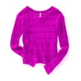 thumbnail image 1 of Suéter recortado transparente Aeropostale para mujer morado grande, 1 of 2