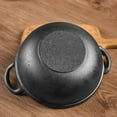 thumbnail image 4 of Iron Wok, Cast Iron Wok, Handcrafted Non-Stick Stir Fry Pan With Heat Retention, Round Bottom, Suitable For Gas Ceramic Induction Cooktops, Black, 21.1x21.1x12cm, 4 of 7