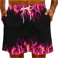 thumbnail image 4 of Stamzod Men's Summer Flame Printing Special Print Beach Casual Trouser Shorts Pant, 4 of 8