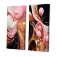thumbnail image 3 of Designart "Whimsical Liquid Pink and Gold Art Glamorous Charm" Abstract Shapes Wall Art Set Of 2 - Transitional Gold Canvas Set For Living Room Decor, 3 of 6