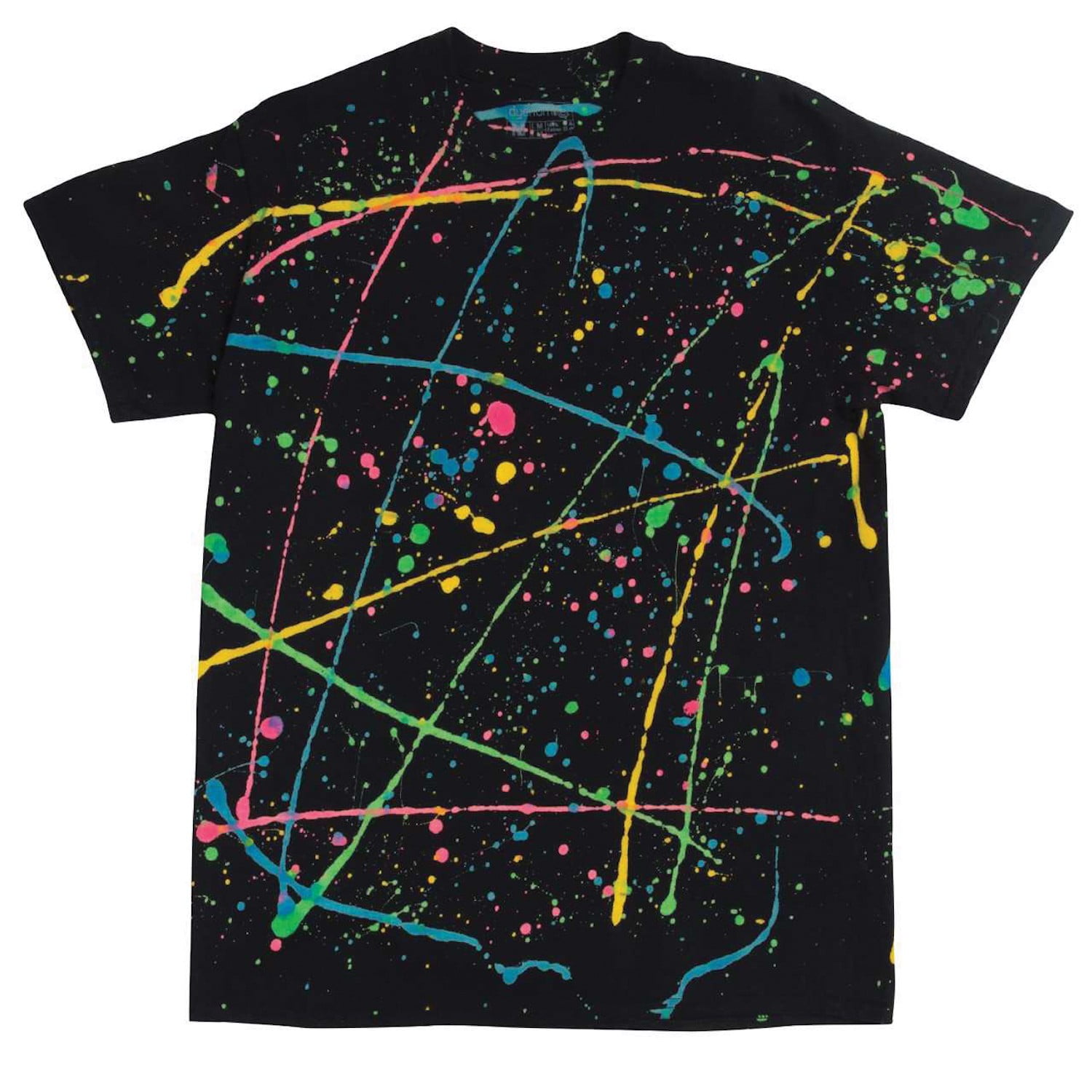 black shirt with paint splatter
