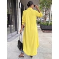 thumbnail image 4 of Dresses for Women Casual Long Sleeve Button Down Shirt Dress for Beach Vacation Work, 4 of 5