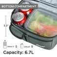 thumbnail image 6 of Tirrinia Insulated Lunch Box for Men Women, Leakproof Thermal Bento Lunch Bag Cooler Tote, Dual Compartment with Shoulder Strap, 10.3" x 7.5" x 8.6", Gray, 6 of 8
