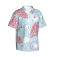 thumbnail image 2 of Pink Umbrella Men's 3d Print Casual Button Down Shirts, Novelty Hawaiian Short Sleeves L, 2 of 8