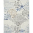 thumbnail image 5 of Nourison Pompeii Ivory Grey Blue 5' x 7' Area Rug, Coastal, Tropical, Easy Cleaning, Non Shedding, Bed Room, Living Room, Dining Room, Kitchen, 5 of 8