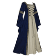 thumbnail image 3 of Disfraz medieval renacentista para mujer, vestido irlandés con cordones, largo, para cosplay, retro, para Halloween, carnaval, traje de demonio, 3 of 5