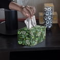 thumbnail image 5 of FUIALDOLG St. Patrick Tissue Box Cover, Modern PU Leather Rectangular Tissue Box Holder for Creative Decorative, Ideal for Bathrooms/Office/Car/Nightstand, 9.7"X5.2"X5.1", Green Butterfly Leaves, 5 of 7